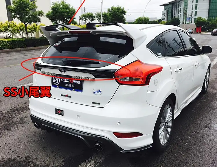 Для Ford Focus спойлер на крыше FS 1 ABS Материал заднее крыло автомобиля праймер цвет задний спойлер для Ford Focus спойлер на крышу 2012