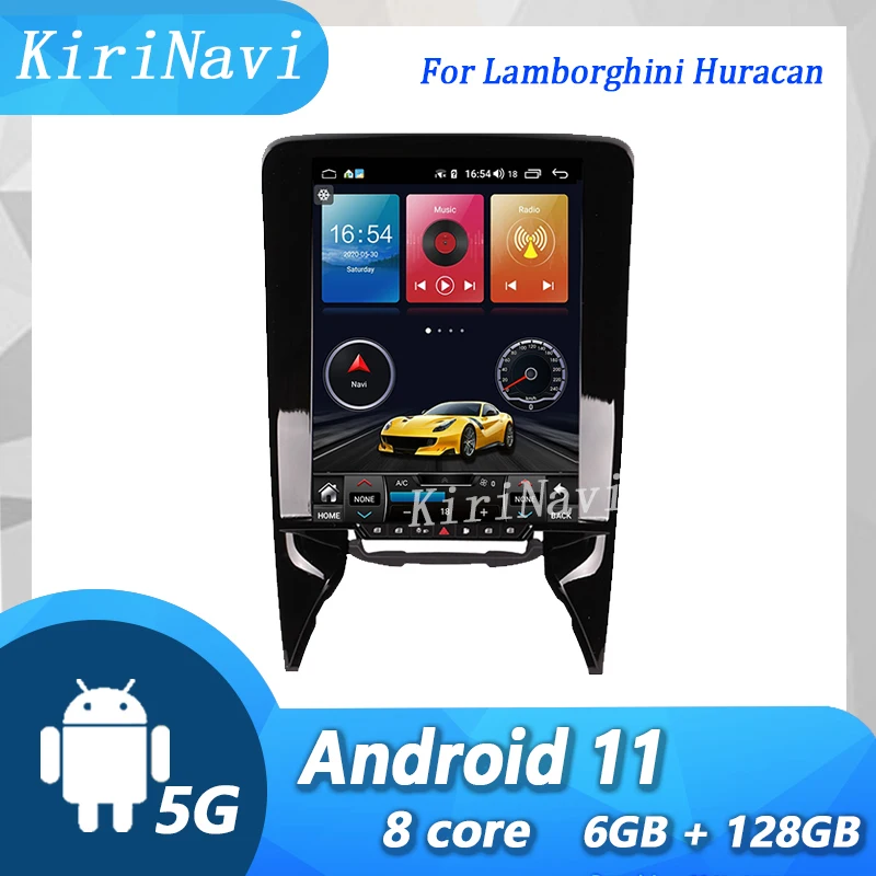 

KiriNavi 12.1" Vertical Screen Tesla Style Android 11 Auto Radio Automotivo For Lamborghini Huracan GPS Navigation 4G 2004-2015
