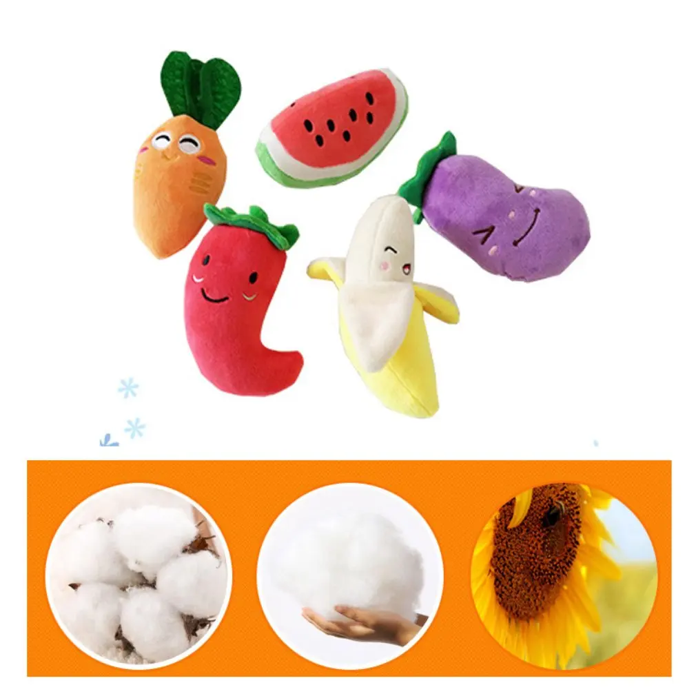 

Dog Puppy Chew Toy Squeaky Plush Sound Cute Vegetable Carrot Design Toys Safety Non-toxic Durable to Squeeze for Pets