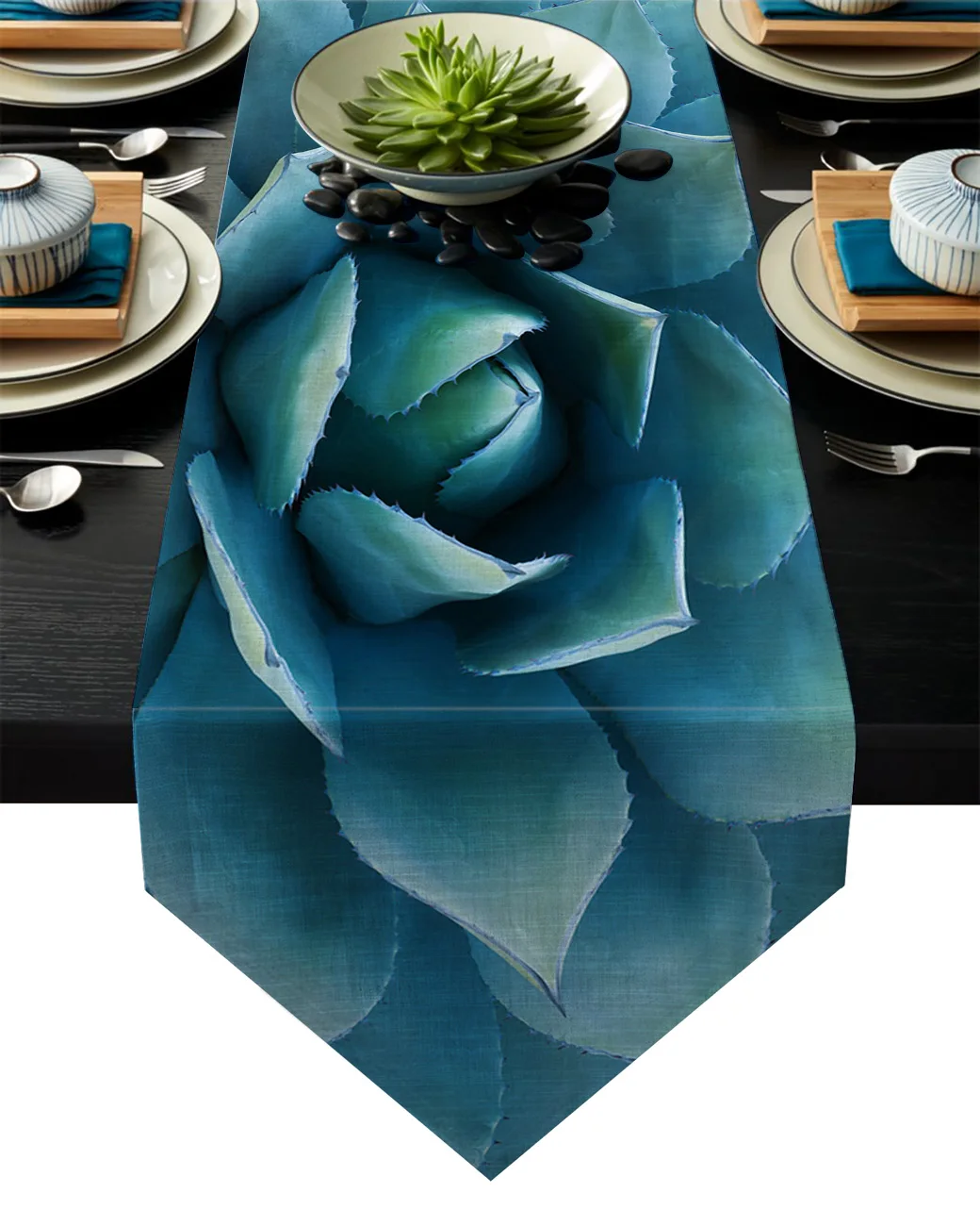 Agave суккулент современная настольная дорожка с зелеными цветами высокая