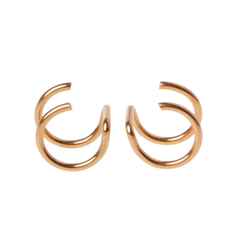 Титановые 2 кольца клипсы для ушей на спиральный хряща кольцо без пирсинга