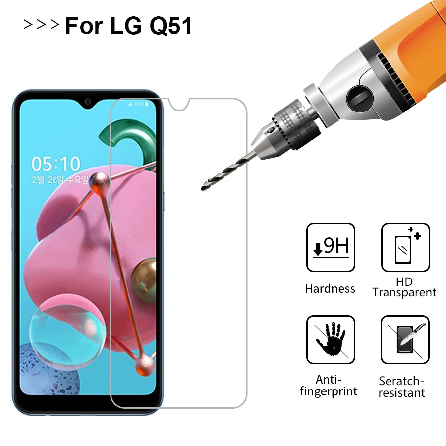 Пленка из закаленного стекла для LG Q51 анти блики 2.5D с уровнем твердости 9H