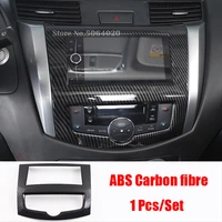 abs carbon fibre car navigation panel cover trim car styling sticker for nissan navara np300 2017 2018 2019 accessories 1pcs