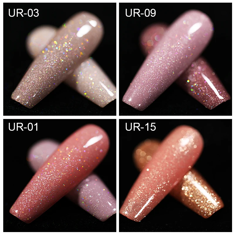 UR SUGAR 7 5 мл фиолетовый телесный Блеск УФ-гель для ногтей серия голографический