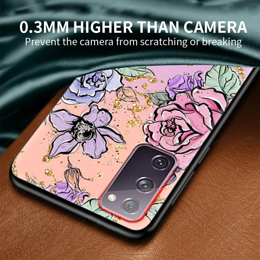 

Vintage Banana Leaf Flower Silicone Case For Samsung Galaxy S21 Ultra S20 FE 5G S10 Lite S9 S8 Plus S10e S7 Cover Coque Capas