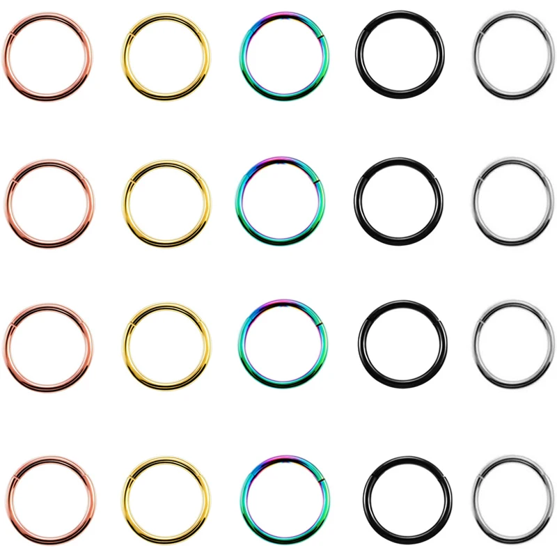 1 Pcs Nose Ring Piercing Stainless Steel Black Rose Gold Colorful Color Fashion Simple Women Accessories Body Sexy Jewelry | Украшения и