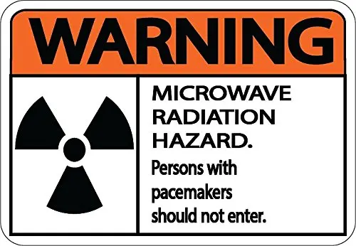 

Graphical Warehouse Warning Microwave Radiation Hazard Floor Sign-16"