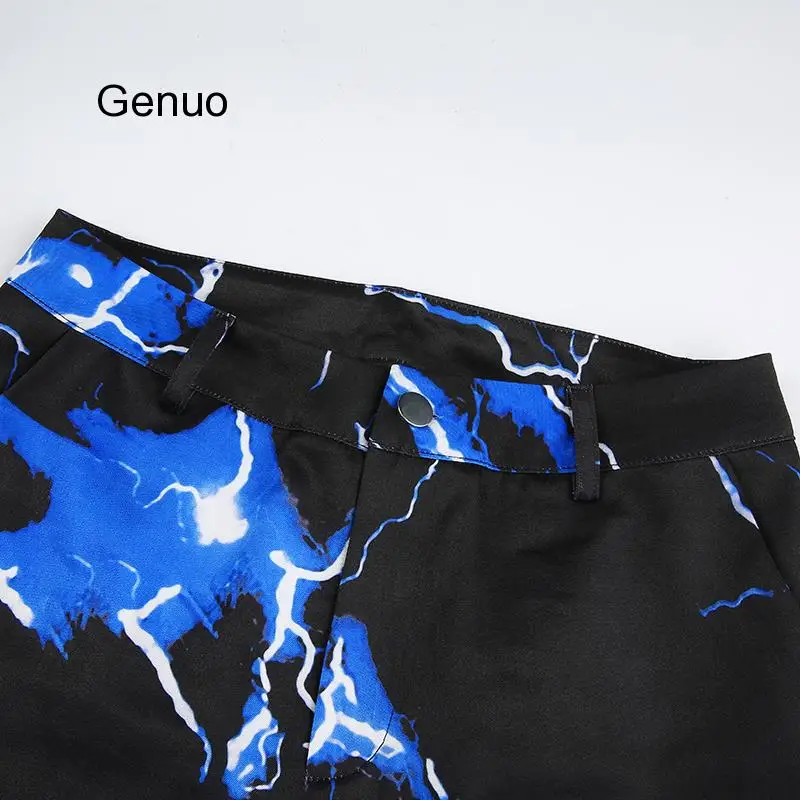 Брюки-карго женские с принтом молнии повседневные джоггеры завышенной талией