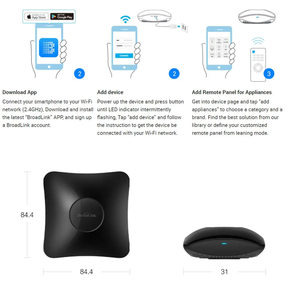 Новая версия беспроводного универсального удаленного концентратора BroadLink RM4 Pro с