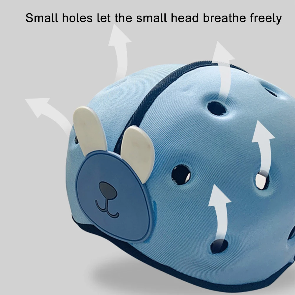 

Cute Unisex Safety Helmet Baby Head Protector Age 6-24m Adjustable Belt Home Breathable Walking For Toddler Shock Absorption