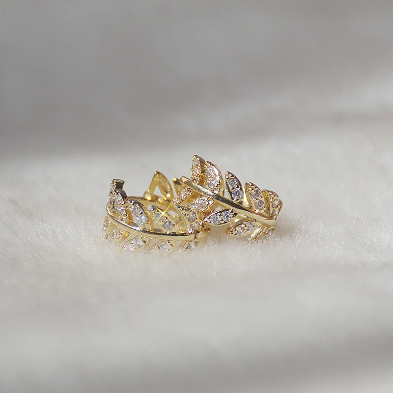 Элегантные Серьги-кольца С Блестящим Фианитом Для Женщин Серебряное/желтое