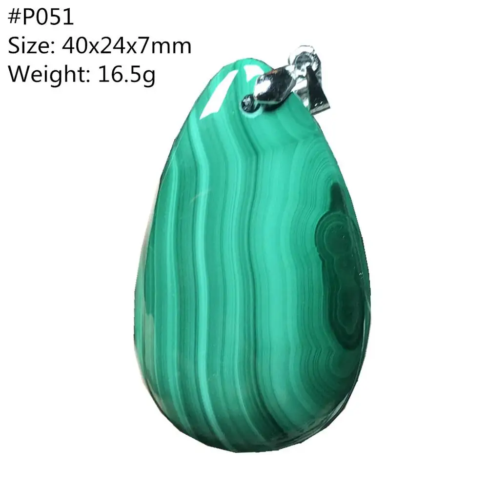 

Top Natural Green Malachite Chrysocolla Pendant Jewelry For Woman Lady Man Silver Crystal Beads Stone Water Drop Gemstone AAAAA