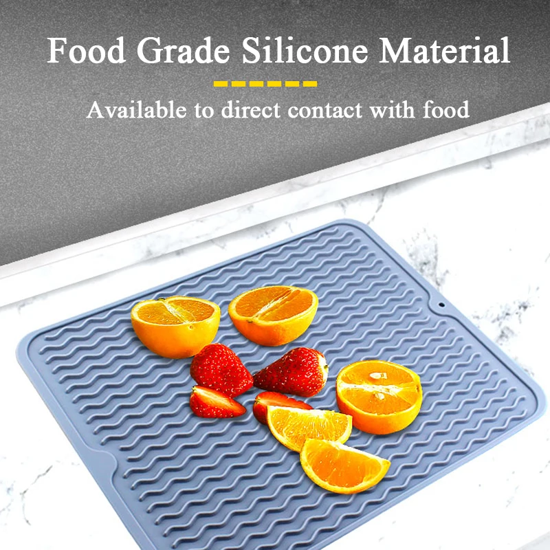 Новый силиконовый коврик для сушки посуды кухонного стола антибактериальный