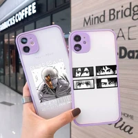attack on titan phone case for iphone 12 11 mini pro xr xs max 7 8 plus x matte transparent purple back cover