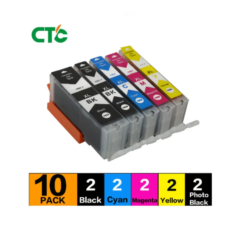 10pk совместимый чернильный картридж PGI 570 PGI-570XL CLI-571XL для Canon PIXMA TS5055 TS9050 TS9055 TS8050 TS805