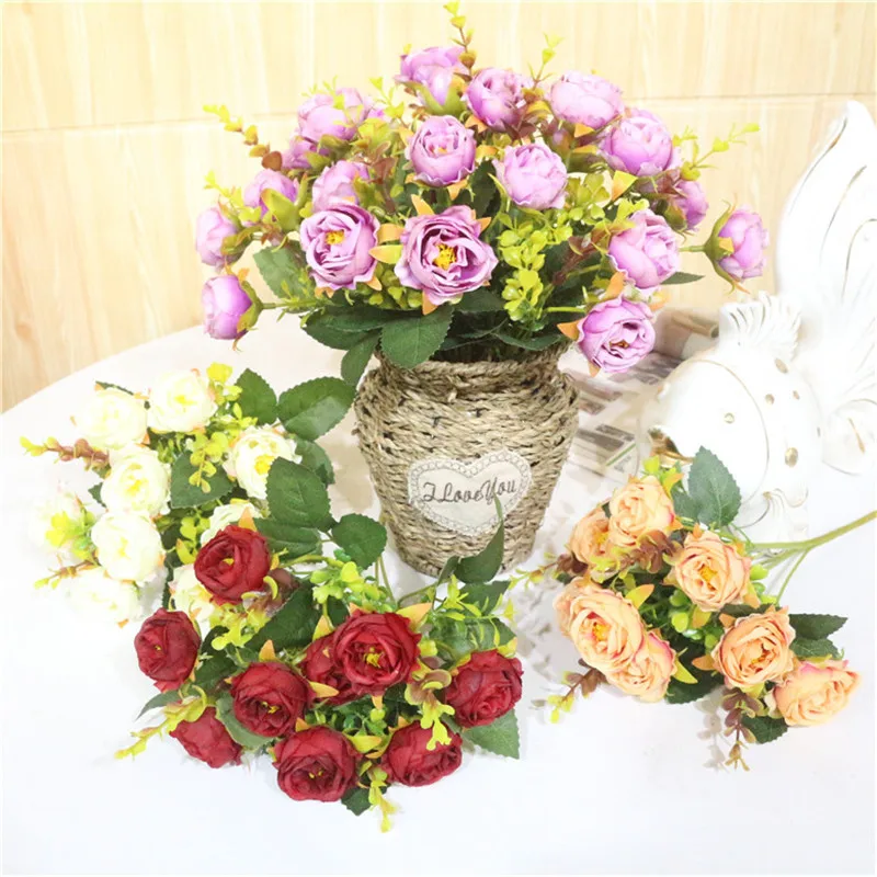 30 см многоцветные Искусственные цветы 10 голов искусственный пионы букет из роза