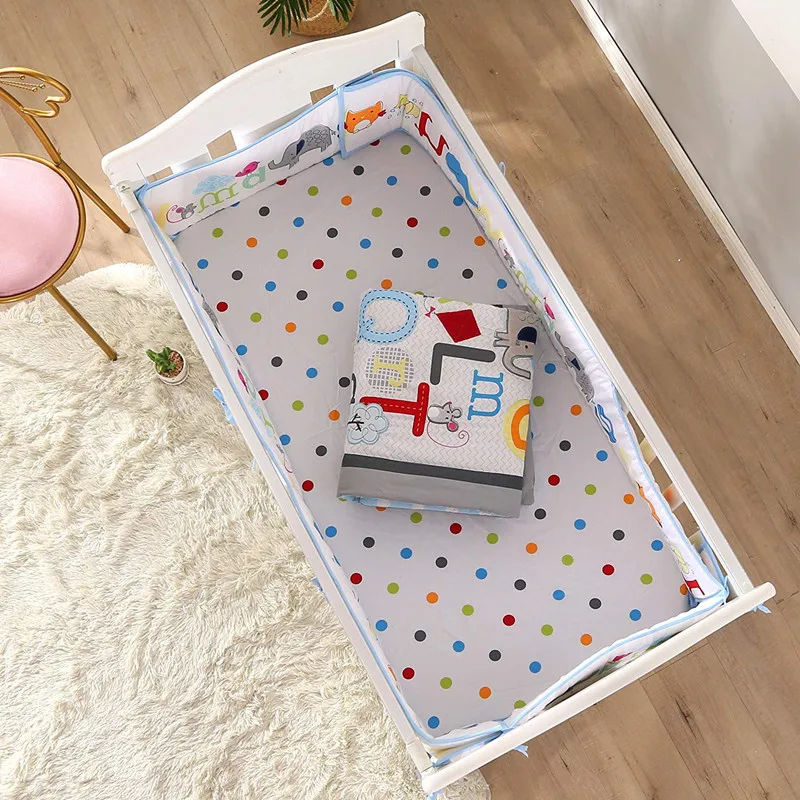 7PCS Baby bedding set English alphabet bumper crib Crib Protect kit de berço(4bumper+duvet+bed cover+bed skirt) | Мать и ребенок
