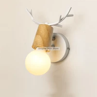 Nordic Modern LED Wall lamps Cartoon Deer Antlers Bedroom Reading Sconce Wall lights Mounted Children Room Lighting fixtures