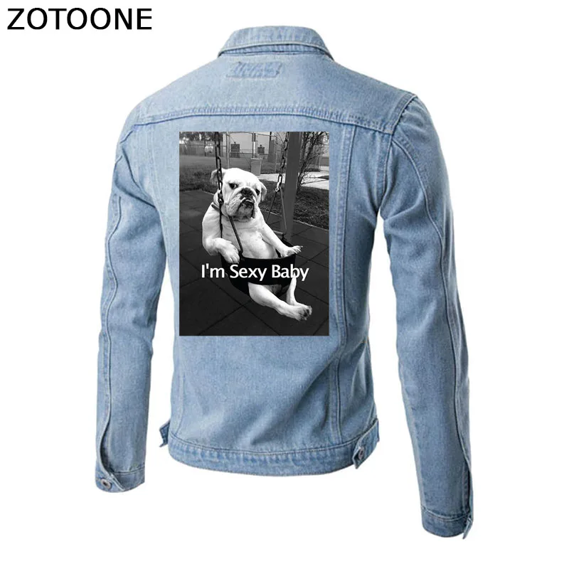 ZOTOONE крутой секс искусственная кожа для одежды мультяшный мопс термоклейкие