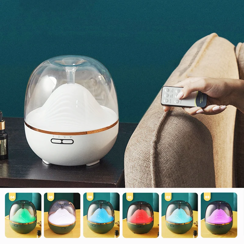 

600ml Household Air Humidifier Diffuser Remote Control Essential Oil Diffuser Time Setting Mute Ultrasonic Mist Maker