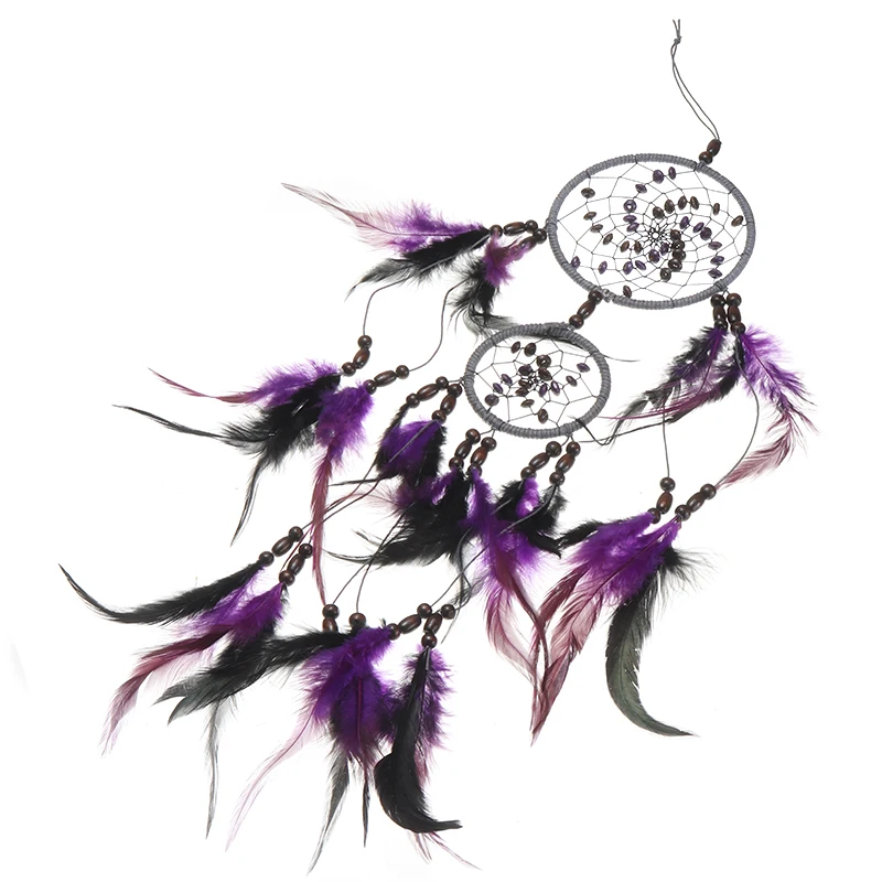 1pc Nordic Catcher Ornament 63cm Purple Wind Chimes Handmade Feathers Craft for Wall Car Nursery Farmhouse Decor | Дом и сад