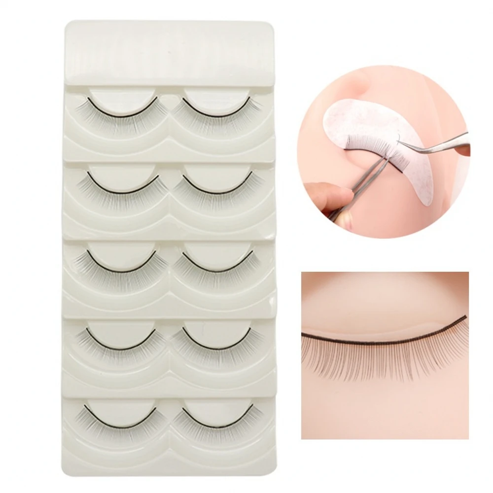

False Eyelashes Hot 5 pcs/Set Soft Natural Training False Eyelashes For Beginners Teaching Lashes Extension Makeup Practice