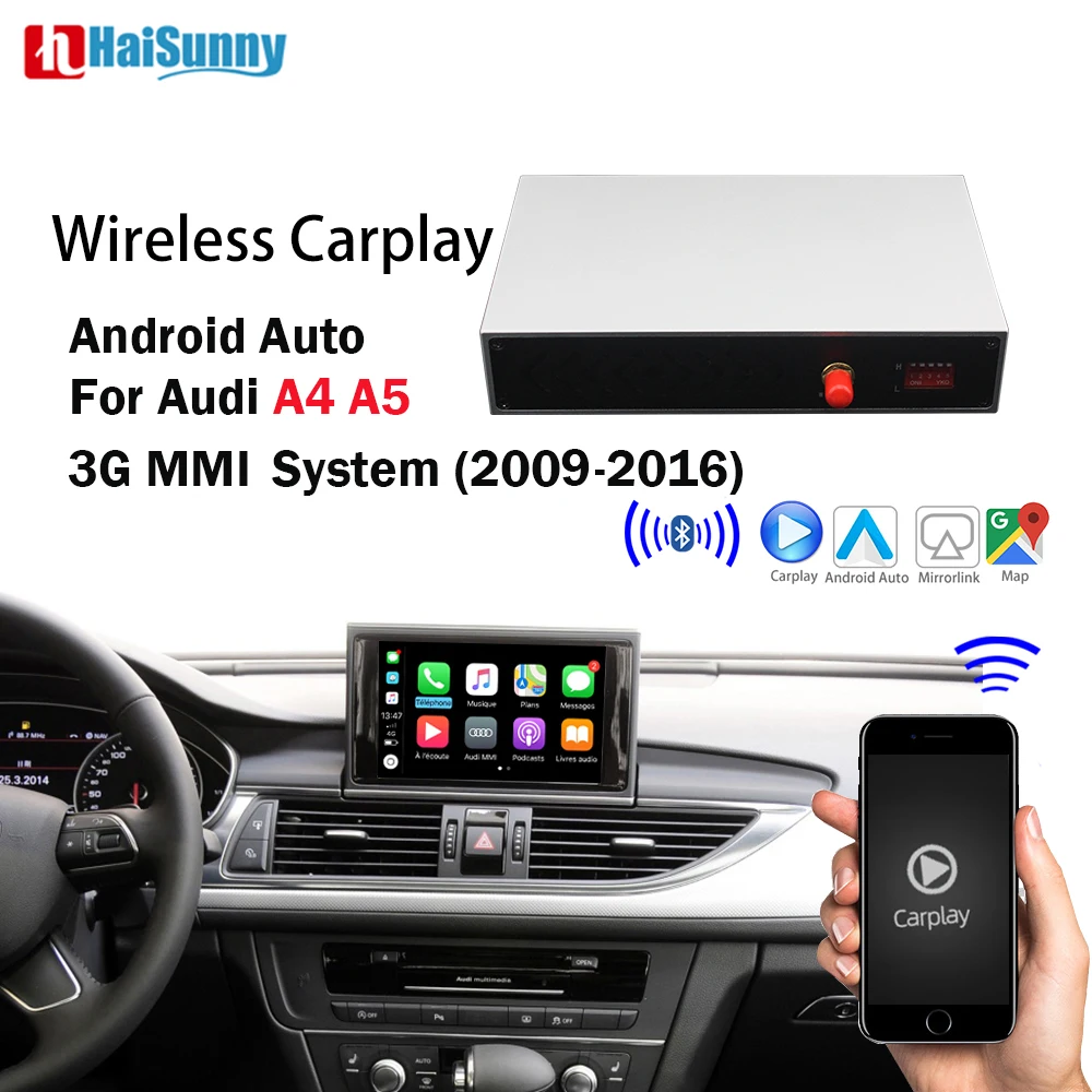 Беспроводной Carplay для AUDI A4 A5 2009 2013 2014 2016 Поддержка модернизации MMI 3G MIB OEM сенсорный