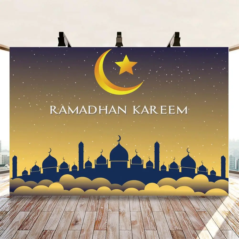 Ramadan Kareem Dinner Party Table Decor Backdrops Photography Night City Buildings Palace Home Wall Decor Background Vinyl Cover