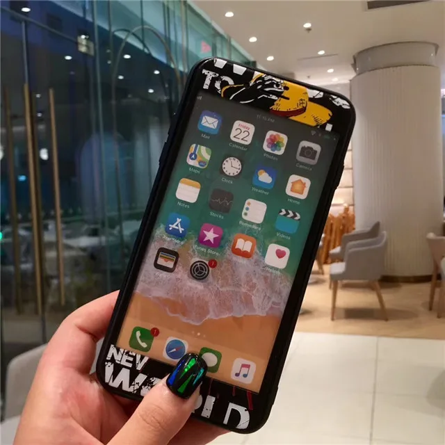 Защитная пленка с мультяшным рисунком для iPhone 6 6s 7 8 Plus закаленное стекло 3D полным