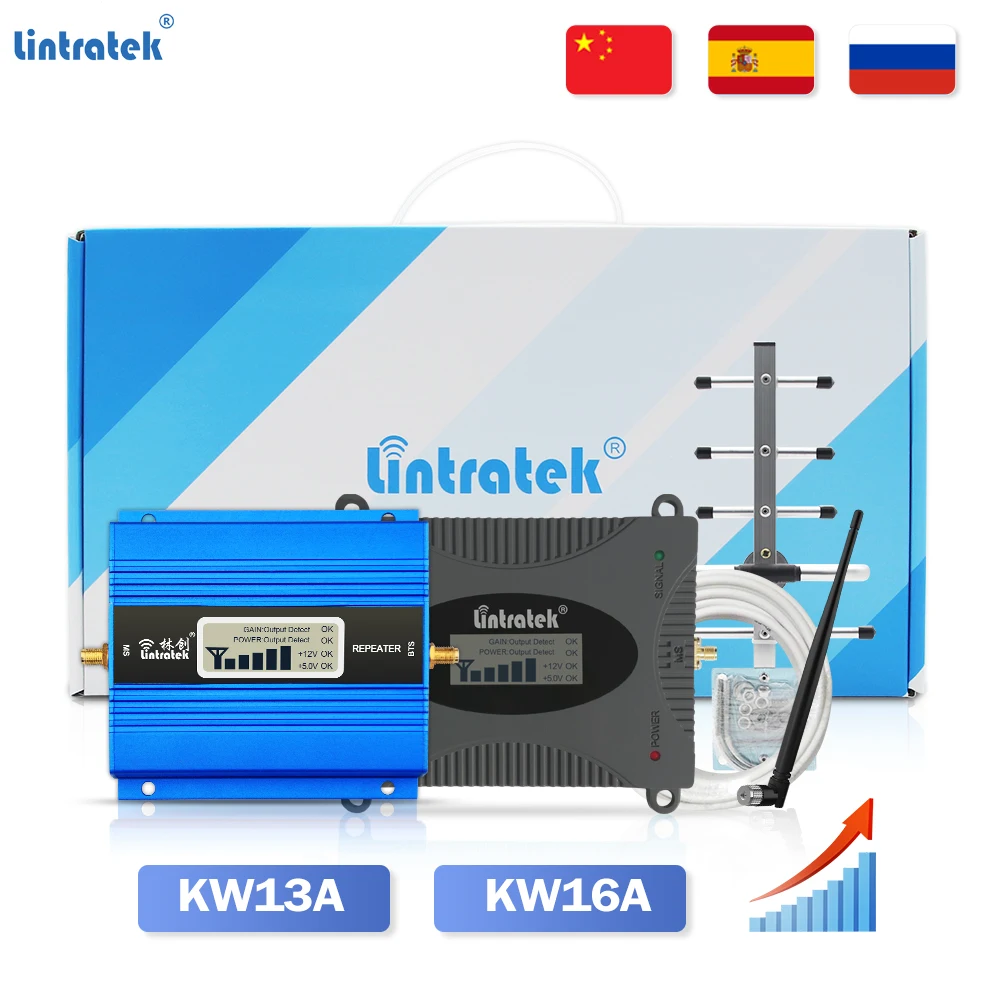 Lintratek 2G 3G 4G Усилитель сотового сигнала GSM 900 LTE DCS 1800 UMTS 2100 Ретранслятор Мобильный телефон усилитель антенна комплект полный комплект