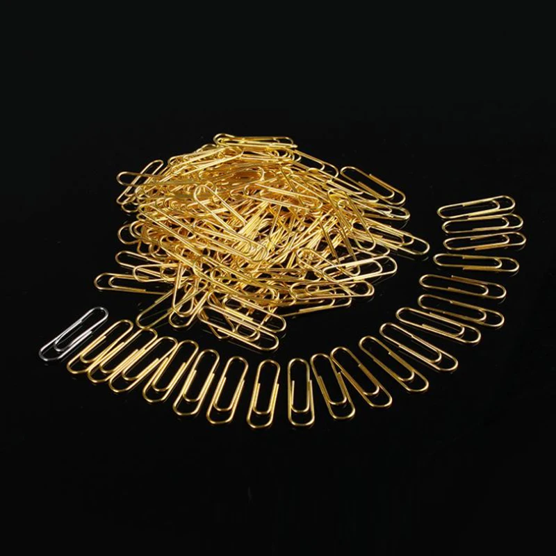 Зажимы для бумаг золотистые разноцветные зажимы документов офиса школы