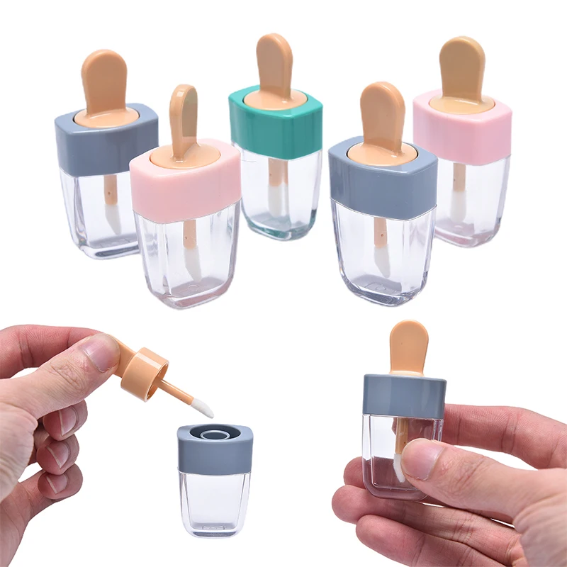 1 шт. пустой блеска для губ и принтом в виде мороженого контейнеры форме банки