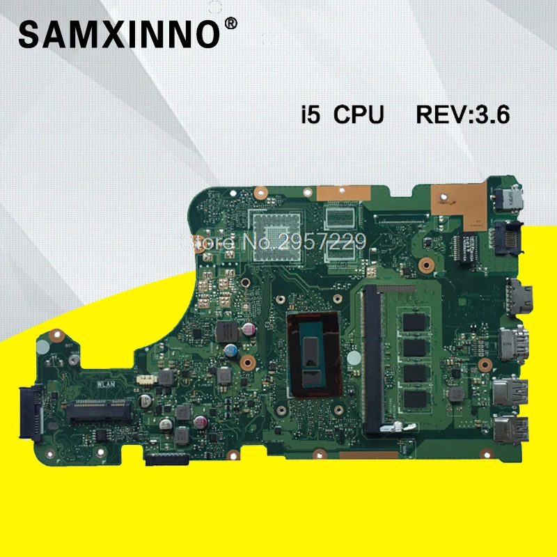 X555LD материнская плата i5 REV: 3 6 для For Asus X555L W519L R517L A555L ноутбука Тест ОК|Материнские
