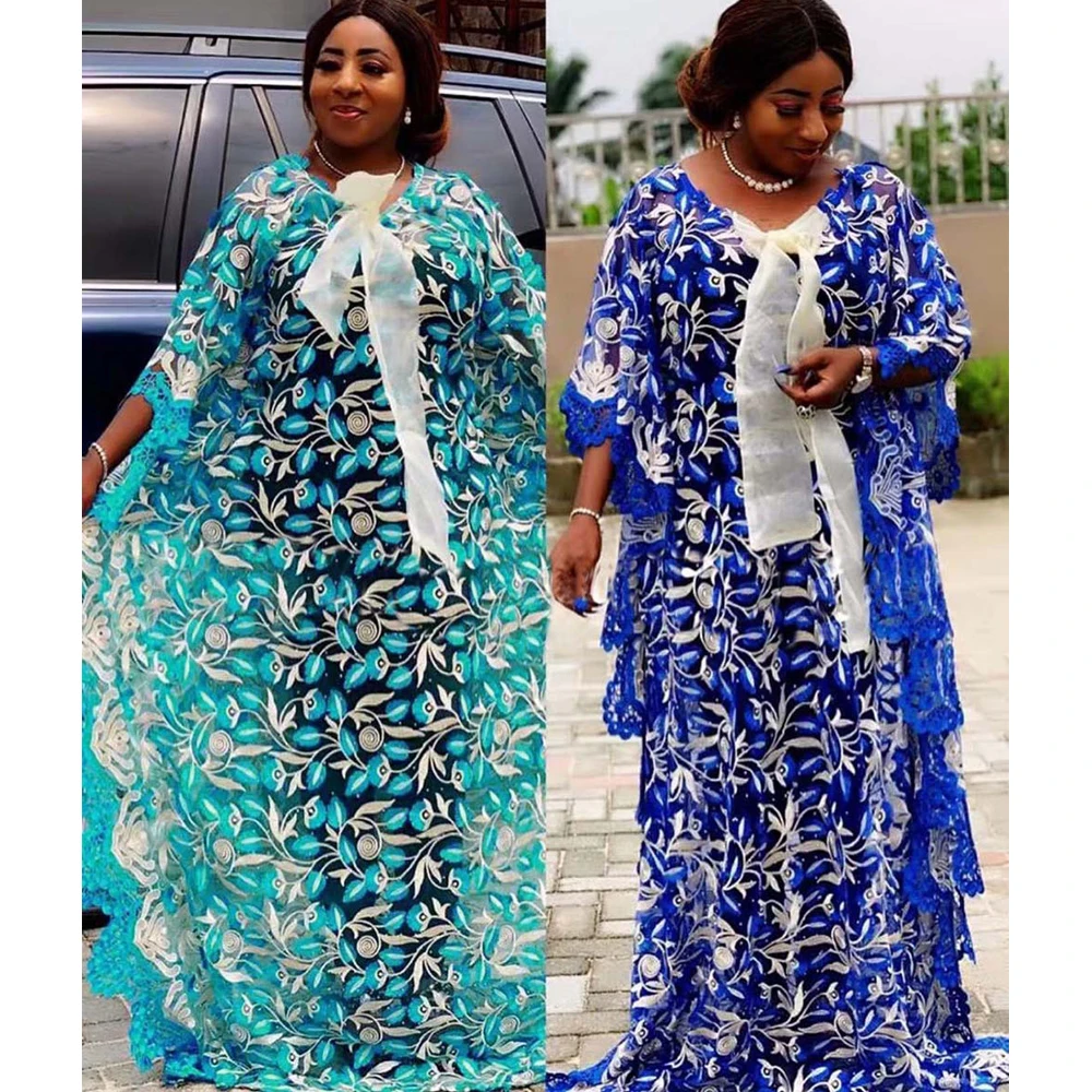 

MD African Plus Size Dresses For Women Bazin Riche Ankara Lace Dress Dashiki Boubou 2021 New Vetement Femme Robe Africaine Party