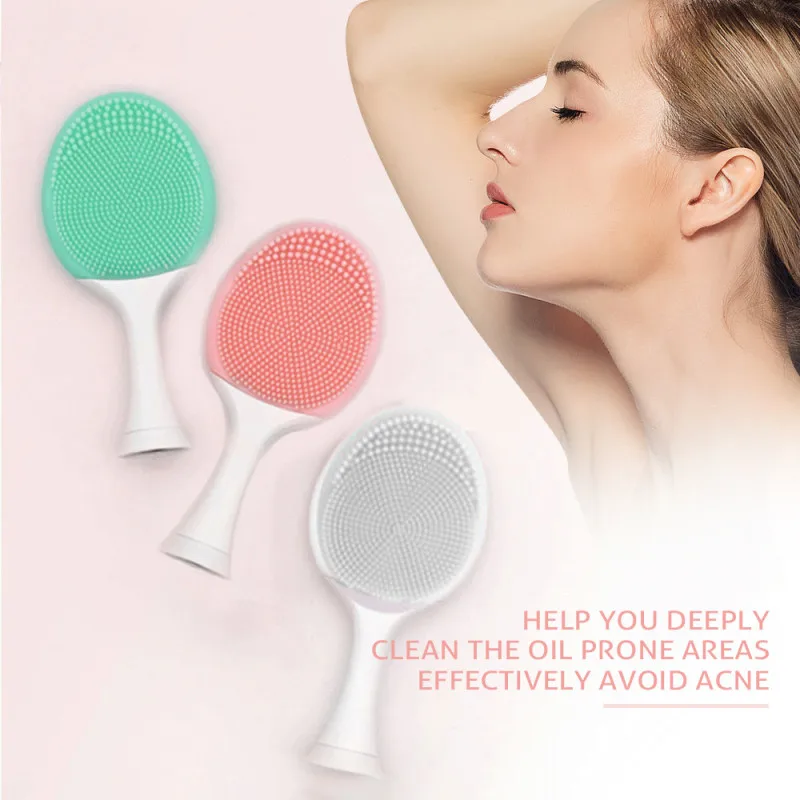 Очищающая щетка для лица с ручкой головы силиконовый массажер удаления макияжа |