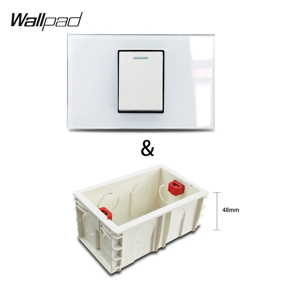 Кнопка ВКЛ./ВЫКЛ. настенный выключатель панель из белого стекла L3 118 х75 мм - купить