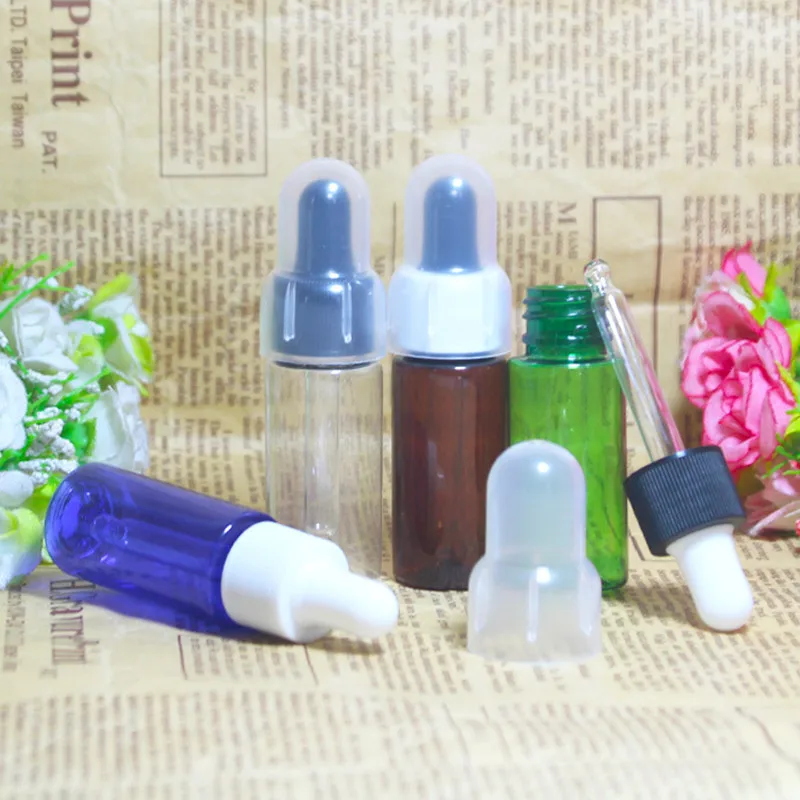 

50pcs 15ml Portable Empty Plastic PET Essential Oil Bottle Rubber Glass Dropper Bottle Refillable Bottle Packaging