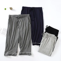 mens modal cropped pants pajama pants summer large size stretch home pants thin loose sports pants air conditioning lounge wear