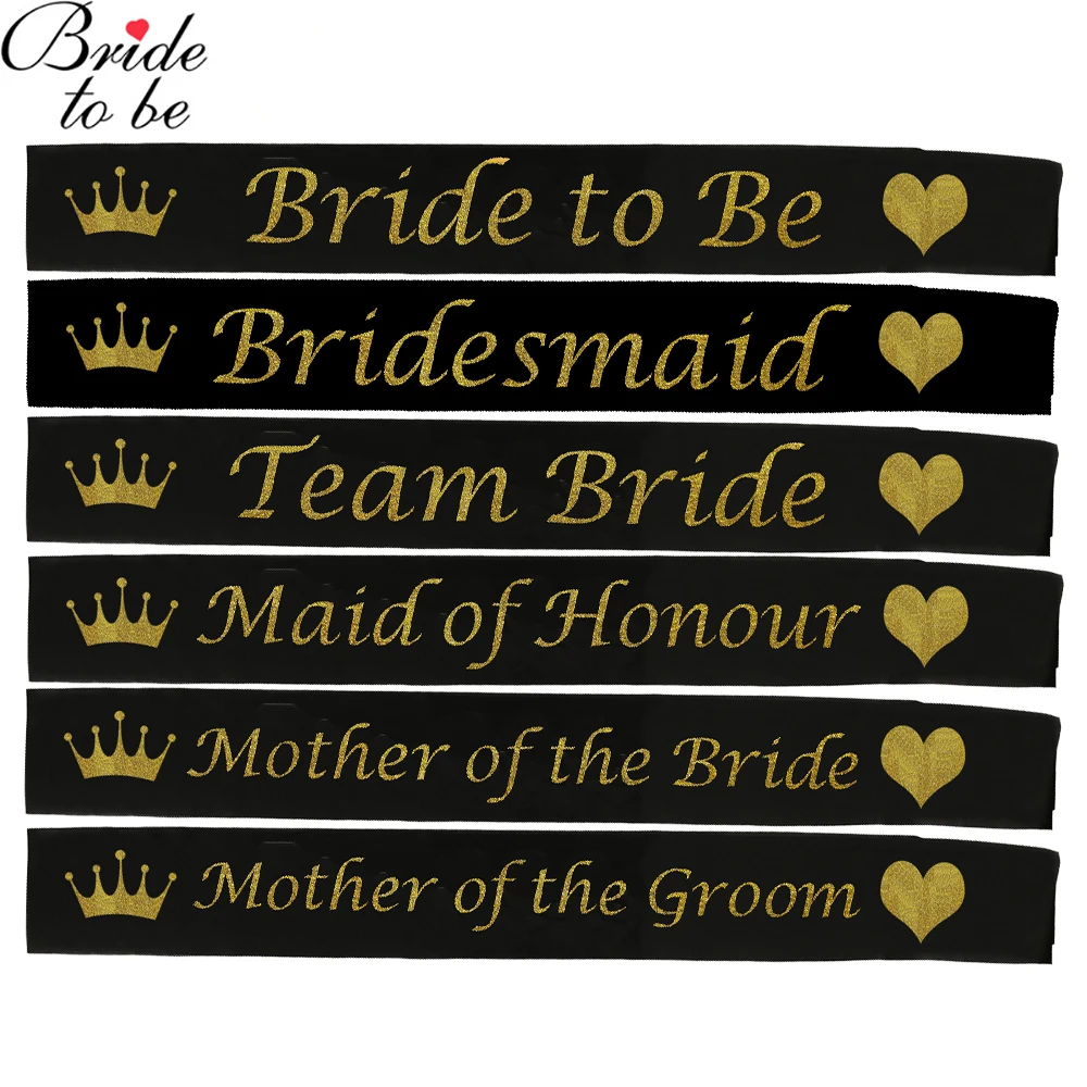 

1 PC Bride to Be Sash Bridesmaid Team Bride Mother of the Bride Sashes Decorations Party Sash for Hen Party Wedding Decor