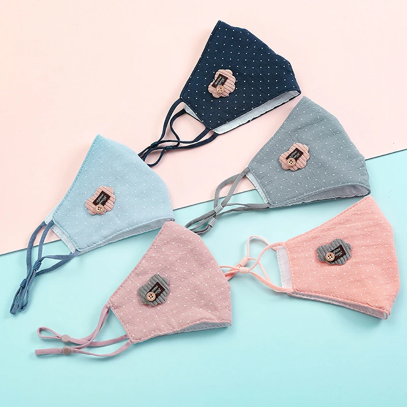 Кавайные одноцветные маски Регулируемые дышащие для лица женщин и девушек