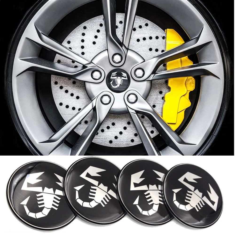 4 шт. 50 мм 56 мм 60 мм 65 мм наклейка s Scorpion колпачок ступицы колеса Abarth наклейка эмблема значок наклейка автомобильная крышка шины для Fiat