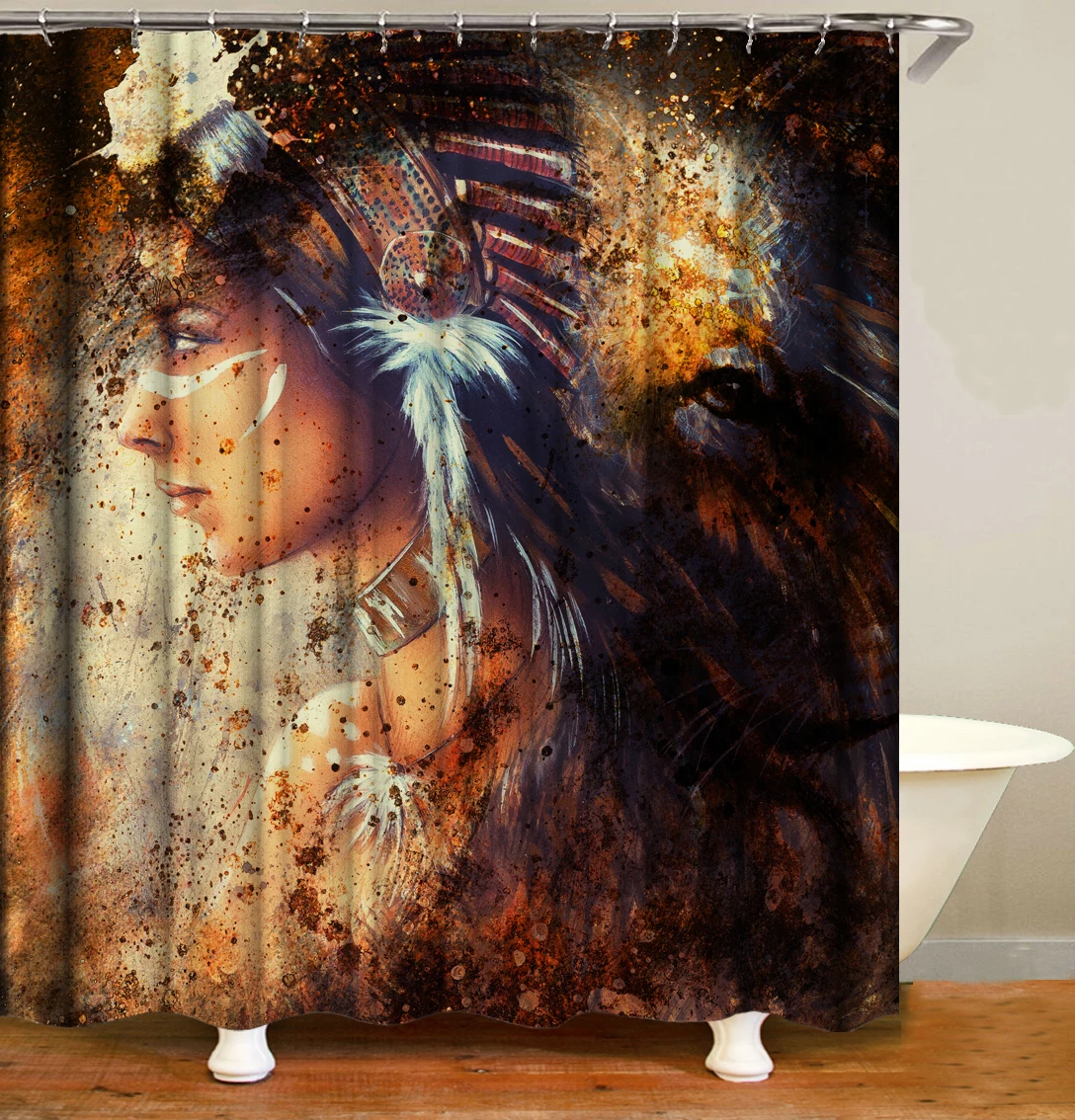 Тонкие тканевые занавески для душа с сексуальной девушкой и 3D принтом