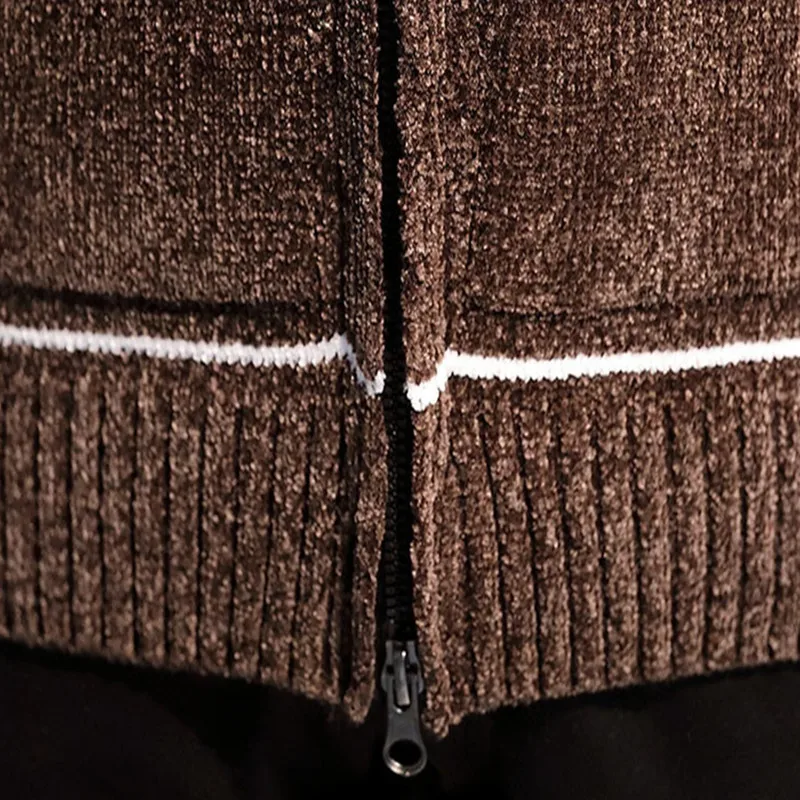 

Men's Hooded Cardigan Patchwork Zipper Autumn Winter Long Sleeve Slim Fit Warm Clothes Knitted Casual Male Sweater Drop Shipping