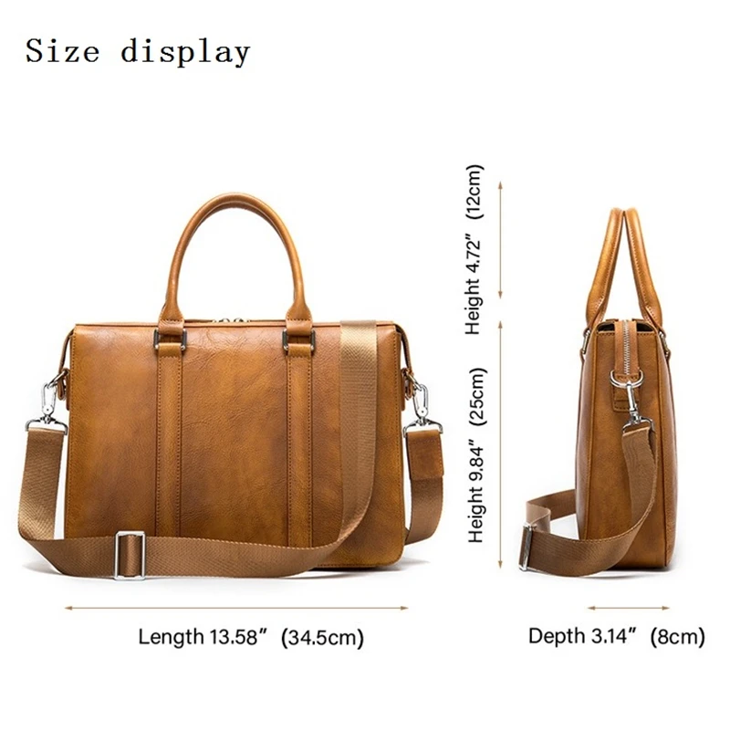 New Men's Genuine Leather Briefcase Male Leather Business Handbag Casual Large Shoulder Laptop Bag Women Designer Messenger Bags
