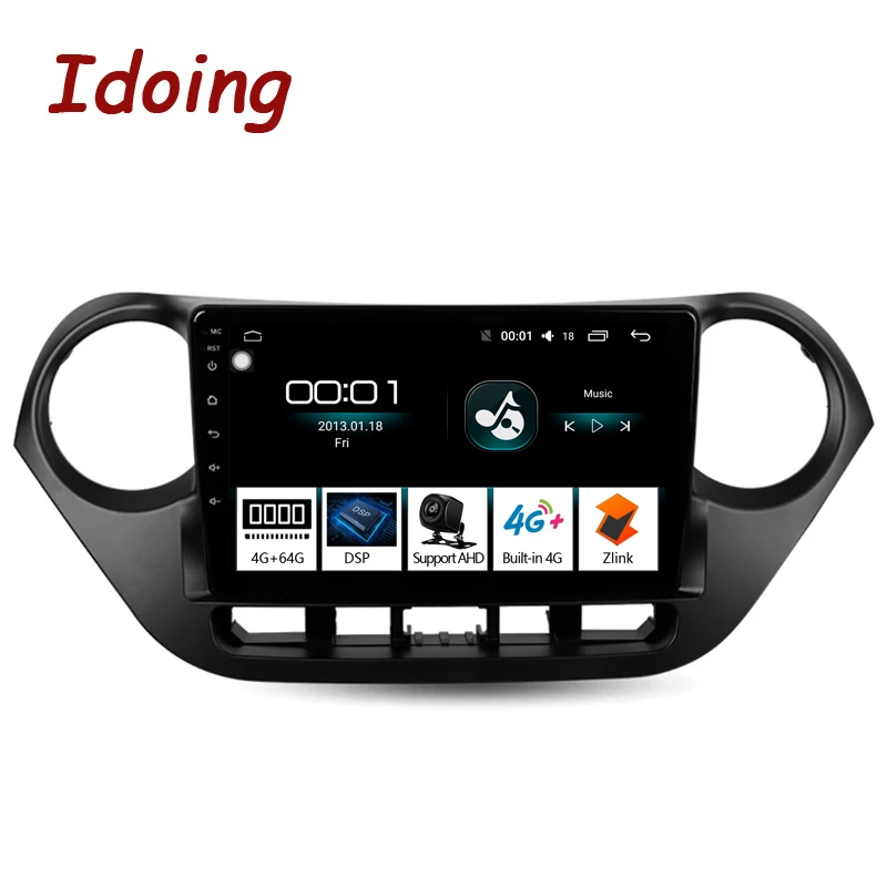 Автомобильный мультимедийный плеер Idoing 9 &quot Android радио Vedio для Hyundai I10 2013 2016 4 Гб + 64