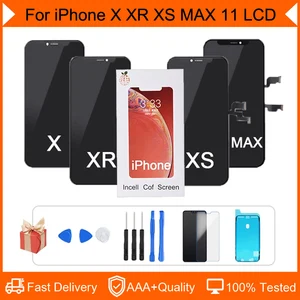 ЖК-дисплей для iPhone X XS XR 11 Pro Max, сенсорный 3D экран с дигитайзером для замены, 100% без битых пикселей, качество AAA +++