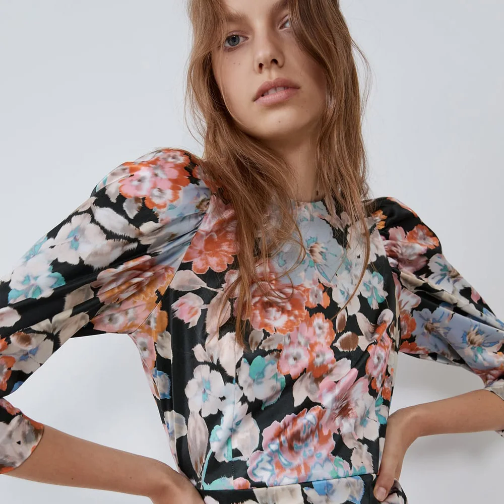 Новинка 2019 года осеннее платье с принтом женская летняя одежда Повседневное для