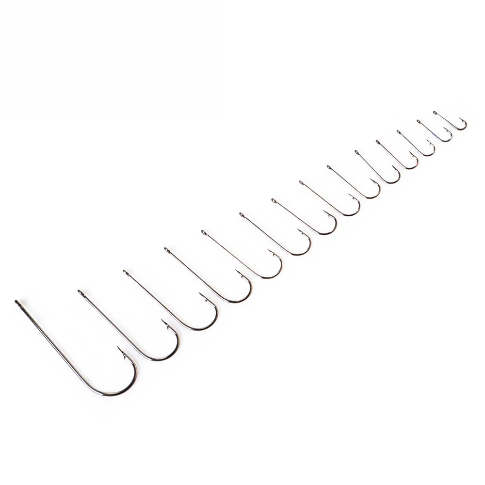 Fishing Hooks Set High Carbon Steel ROUND Ring Eye 7~10Pcs/Pack Fishhook Fly  Jip Barbed Carp Hooks Sea Tackle Accessories