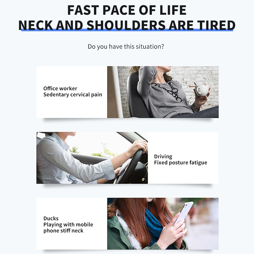 

6 Modes Electric Neck Massager Neck Pulse Back Power Control Far Infrared Heating Pain Relief Tool Health Care Neck Relaxation