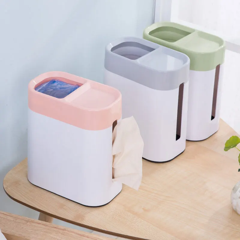 

Nordic Tissue Box Napkin Holder Box Room Office Desktop Trash Can Tissue Box Paper Holder Storage Box Two In One Solid Durable